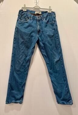 Wrangler Authentics Men's Fleece Lined Jeans Blue Denim Winter Straight Leg